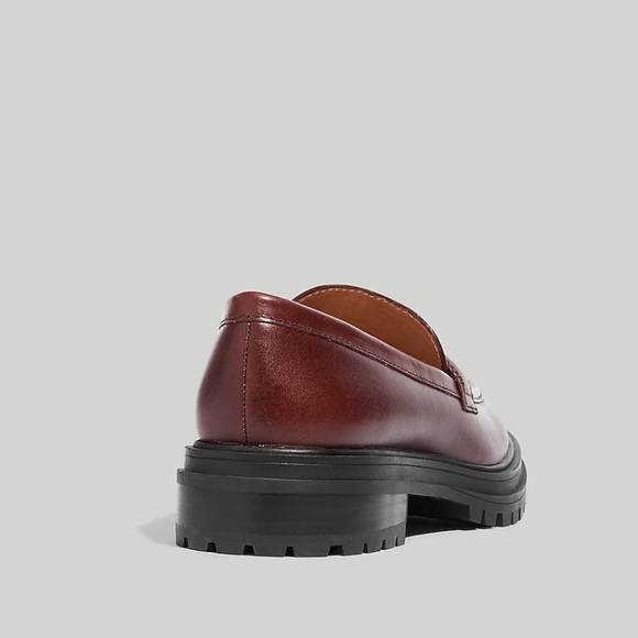 The Bradley Lug Sole Loafer in Leather - Cherry Wood - Picture 3 of 7